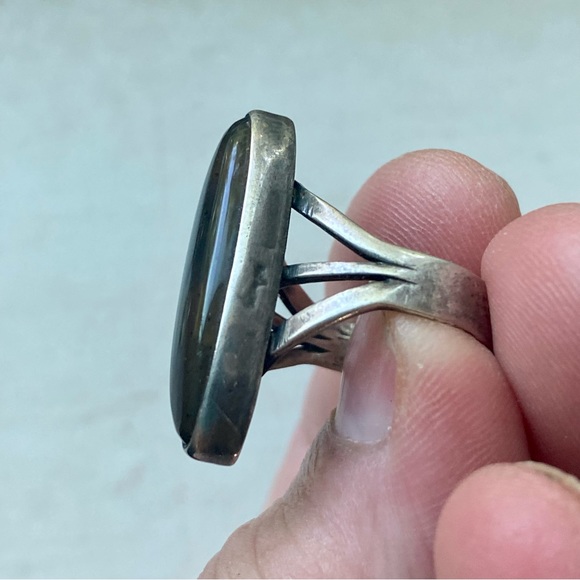 Vintage Navajo sterling agate ring - Picture 7 of 7